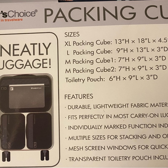 Cat Print Packing Cubes - Navy - Picture 3 of 6